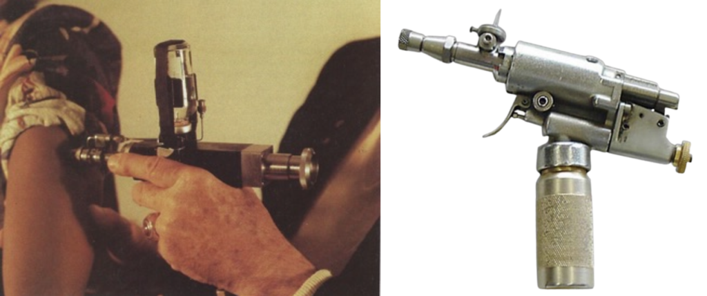 Hingson Peace Gun (jet injector) immunisation