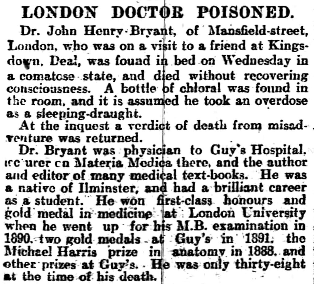 London Doctor Poisoned The Ormskirk Advertiser