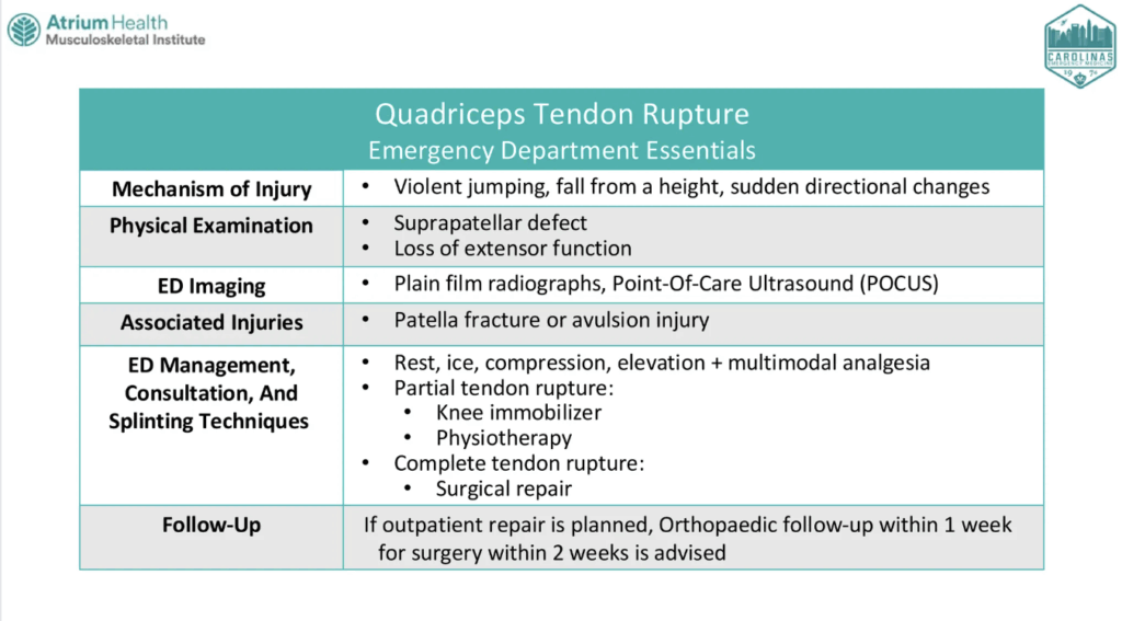 quadriceps tendon rupture
