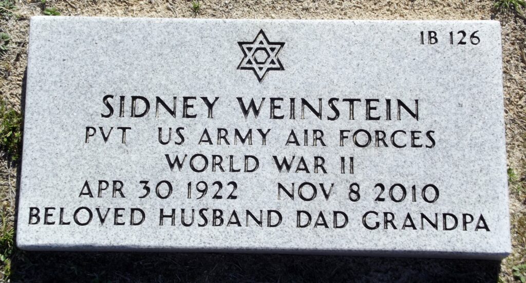 Sidney Weinstein headstone